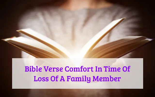 Bible Verse Comfort In Time Of Loss Of A Family Member