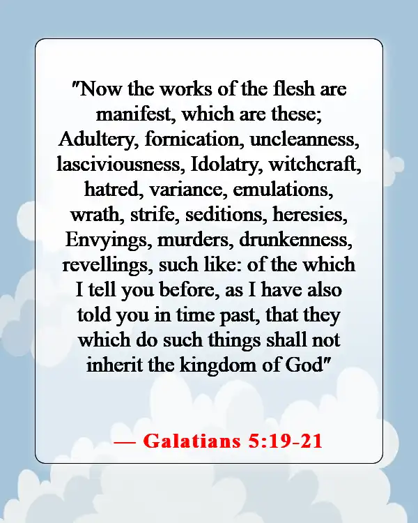 Bible Verse Warning To Stay Away From Evil Doers (Galatians 5:19-21)