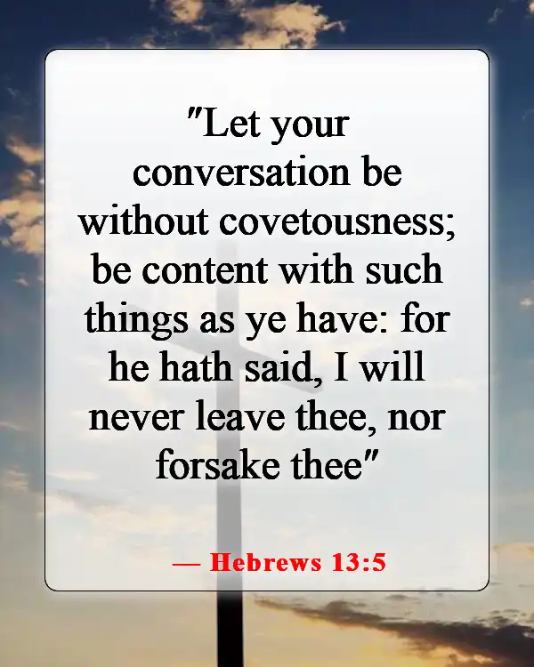 Bible Verses About Working Hard for Money and Success (Hebrews 13:5)