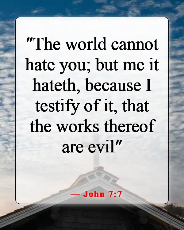 Bible Verses About Losing Friends Because Of Faith (John 7:7)