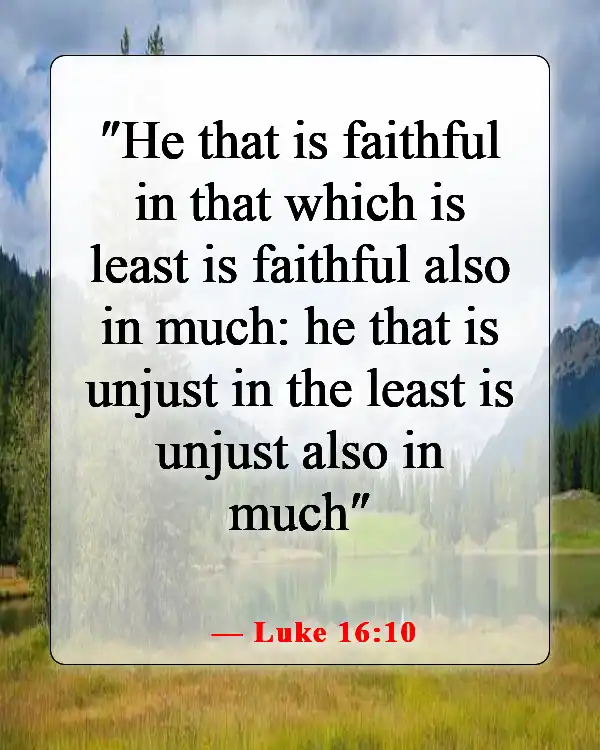 Bible Verses About Working Hard for Money and Success (Luke 16:10)