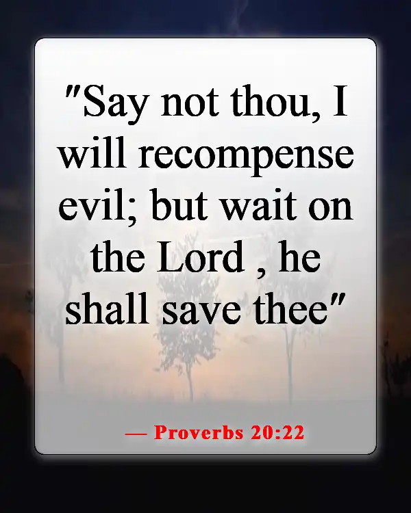 Bible Verses About Causing Pain To Others (Proverbs 20:22)