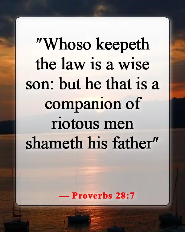 Bible Verse Warning To Stay Away From Evil Doers (Proverbs 28:7)