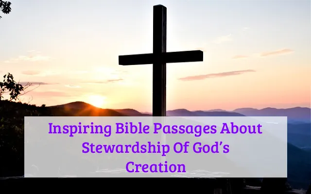 Inspiring Bible Passages About Stewardship Of God’s Creation