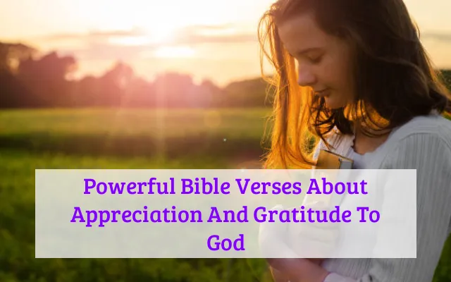 Powerful Bible Verses About Appreciation And Gratitude To God